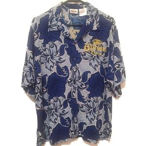 Corona Beer Hawaiian Floral Print Button Up Shirt Men's sz XL